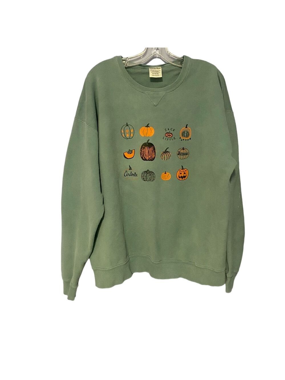 Halloween Pumpkin Graphic Sweatshirt – Comfort Wash – XL